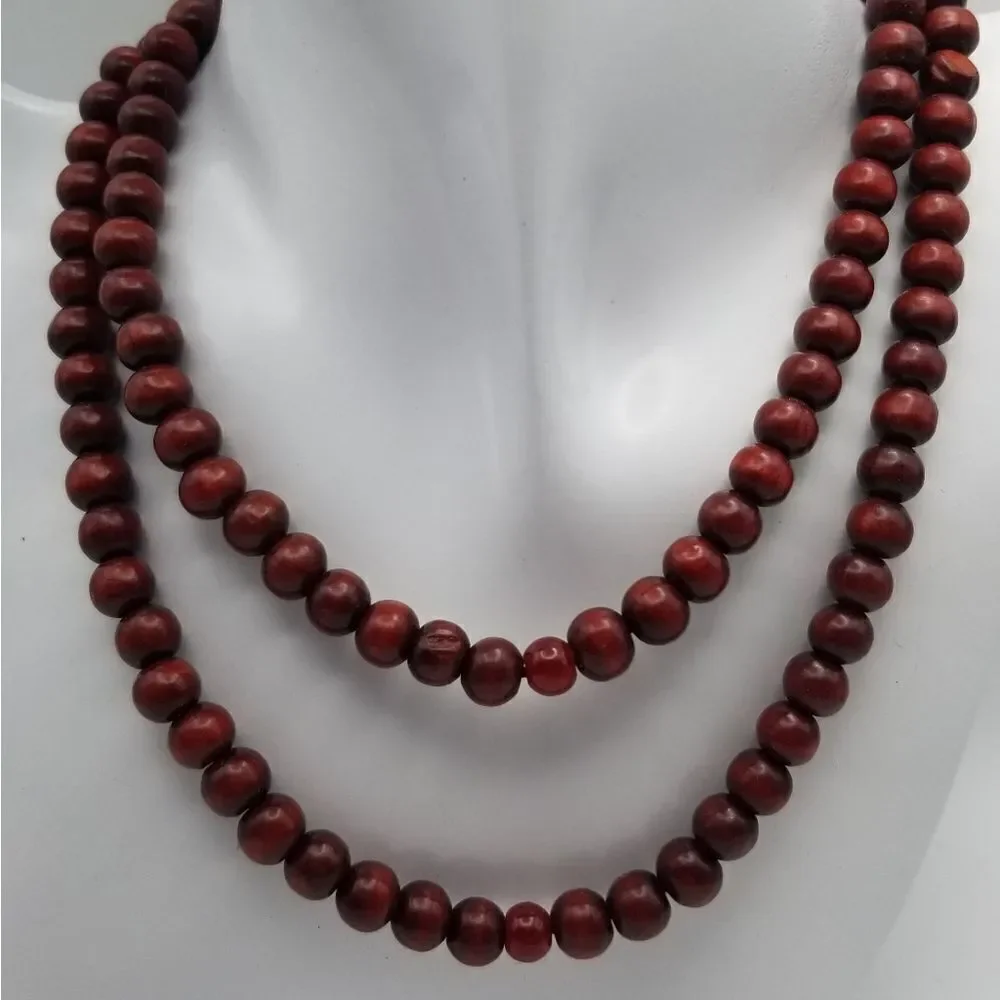 Sweet Cherrywood ball beaded tribal necklace. N112